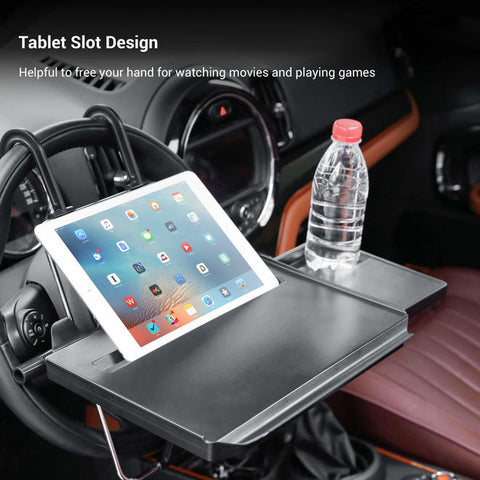 Foldable Car Tray with Cup Holder - for Laptop/Phone/Tablet